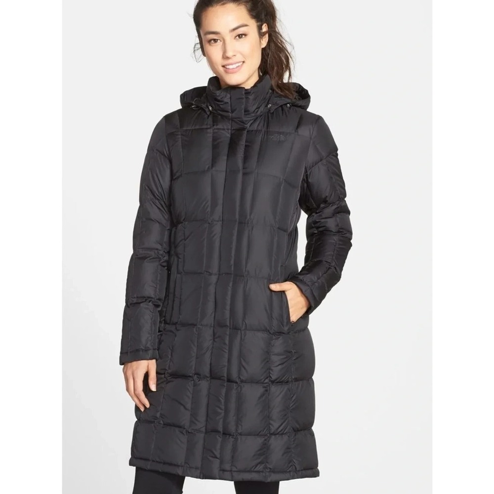 The North Face Womens Metropolis 550 Down Parka Hooded Jacket Black Medium